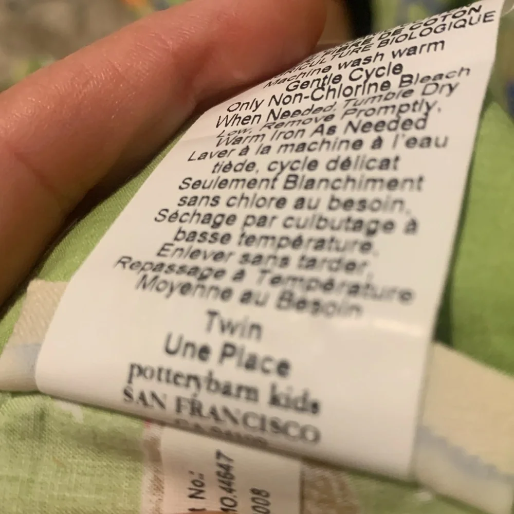 Pottery Barn happy children twin‎ Duvet Cover & Pillow Sham printed green unisex